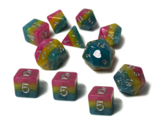 Pansexual Pride Dice Set Opaque